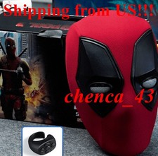 US Movable Eyes Deadpool 3 Full Face Mask Light Remote Control Sound Effects