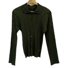 PLEATS PLEASE Dark Green Women's Blouse