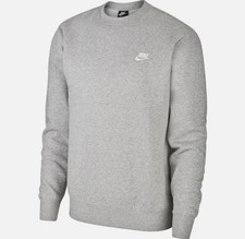 Nike Sportswear Club Fleece Sweatshirt Crewneck Gray Heather Size S BV2662-063
