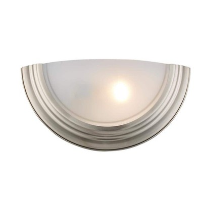 Bel Air Lighting Ray 1-Light Brushed Nickel Wall Sconce Fixture w/ Frosted Glass