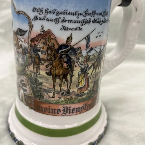 Kuhn GERMAN LITHOPHANE REGIMENTAL Style STEIN - Shelf 6 - Picture 6 of 12