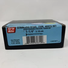 GRIP RITE 1 1/4" Trim Nails Stainless Steel Color 1 Pound box
