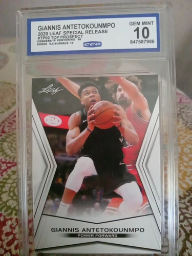 giannis antetokounmpo 2020 leaf special release  #tp02  top prospect