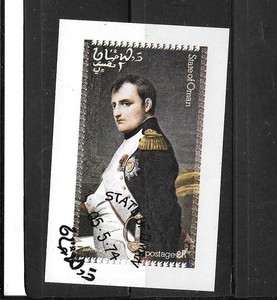 OMAN 1974 CTO USED XF  NAPOLEON IMPERF OLDVINTAGE MINI-SHEET TOPICAL STAMP
