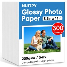 300 Sheets Glossy Photo Paper, 8.5in x 11in,200GSM / 54lb