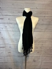 Black 100 Viscose Fringe Shawl Scarf Made in India 27x72