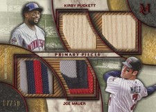 Kirby Puckett / Joe Mauer 2025 Museum Collection Game Worn Patch Bat Twins 7/10