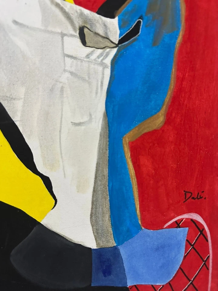 Cuadro SALVADOR DALÍ óleo sobre lienzo firmado estampado vintage Foto 4 de 4