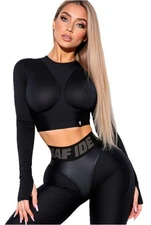 Women's Bona Fide Yoga Gym Compression Crop Top - Workout Run - Short/Long Sl...