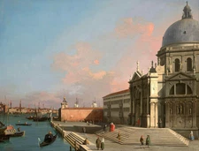 Canaletto Grand Canal Looking East with Santa Maria della Salute Print on Canvas