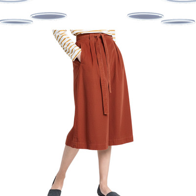 Ex Seasalt Women's Skirt -Soft Corduroy Belted Midi Rustic Red(Size 16) (Defect)