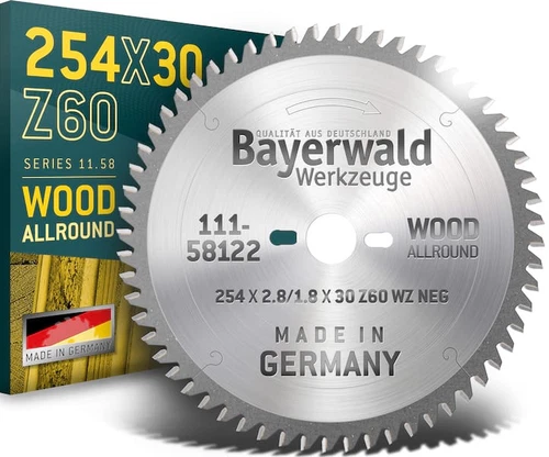 Bayerwald - HM Kreissägeblatt - Ø 254 x 2.8 x 30 | Z=60 WZ neg. | Serie 11.55 -