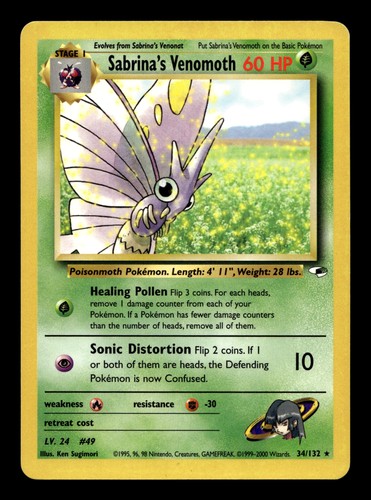 Sabrina's Venomoth 34/132 Unlimited Gym Heroes Rare Pokemon TCG
