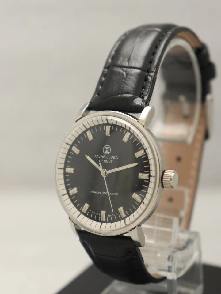 Vintage Favre Leuba Twin Power Manual Winding Swiss Made Men's Watch. - Image 3 of 4