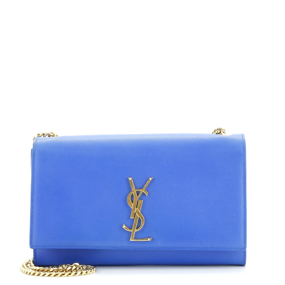 Bolso Bandolera Saint Laurent Clásico Monograma Cuero Granulado Mediano