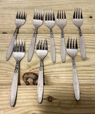 8 - MCM Amefa TULIP TIME Stainless Dessert Salad Forks Holland