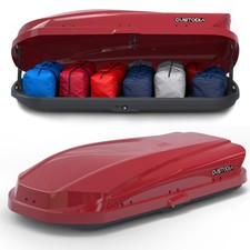 14 ft ABS Car Roof Top Box Cargo Luggage Carrier 2 Locks Toolless Install Red