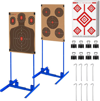 Shooting Target Stand with 10Pcs 17X25 Inch Sight in Paper Targets, Durable Pape