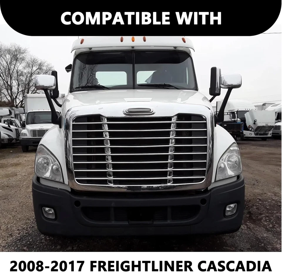 Chrome Front Grille With Bug Screen for Freightliner Cascadia 2008-2017 Grill Foto 4 de 4