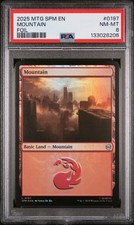 2025 MTG MARVEL'S SPIDER-MAN FOIL #0197 MOUNTAIN PSA 8