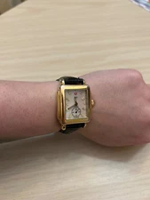 MICHELE MW06V00A9046 Gold Deco Diamond Dial Chronograph Ladies Watch 18 DIAMONDS