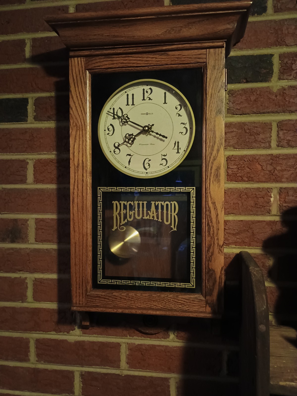 Vintage Howard Miller Regulator Wood Wall Clock