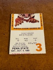 1980 Penn State Missouri Tigers Mizzou Football Ticket James Wilder Curt Warner