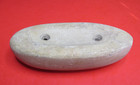 NATIVE AMERICAN HAND CARVED BOAT STONE PENDANT GORGET 1800S DRESS RARE ORIGINAL — photo 1