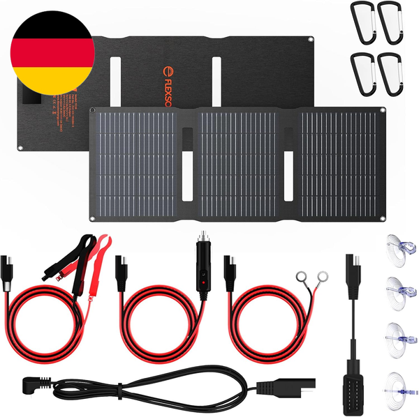 FlexSolar 28W Solarpanel,12V Solar Autobatterie LadegeräT Solarmodul | Tragbares-image