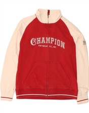 CHAMPION Mens Graphic Tracksuit Top Jacket Large Red Colourblock Cotton AB14