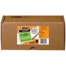 BIC Round Stic Xtra Life Black Ballpoint Pens, Medium Point 1.0mm , 240-Count
