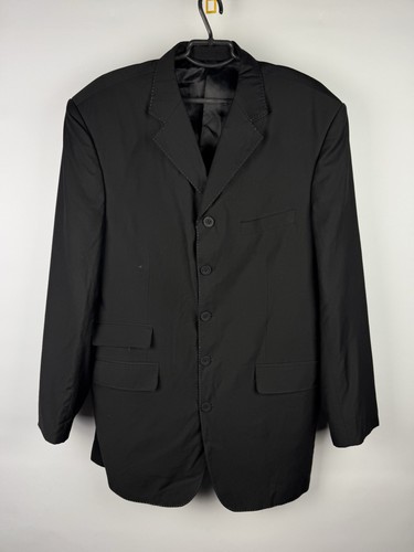 Yohji Yamamoto Pour Homme, Yohji Yamamoto Pour Homme Vintage Black Wool Tailored Jacket Blazer Size 4 / L