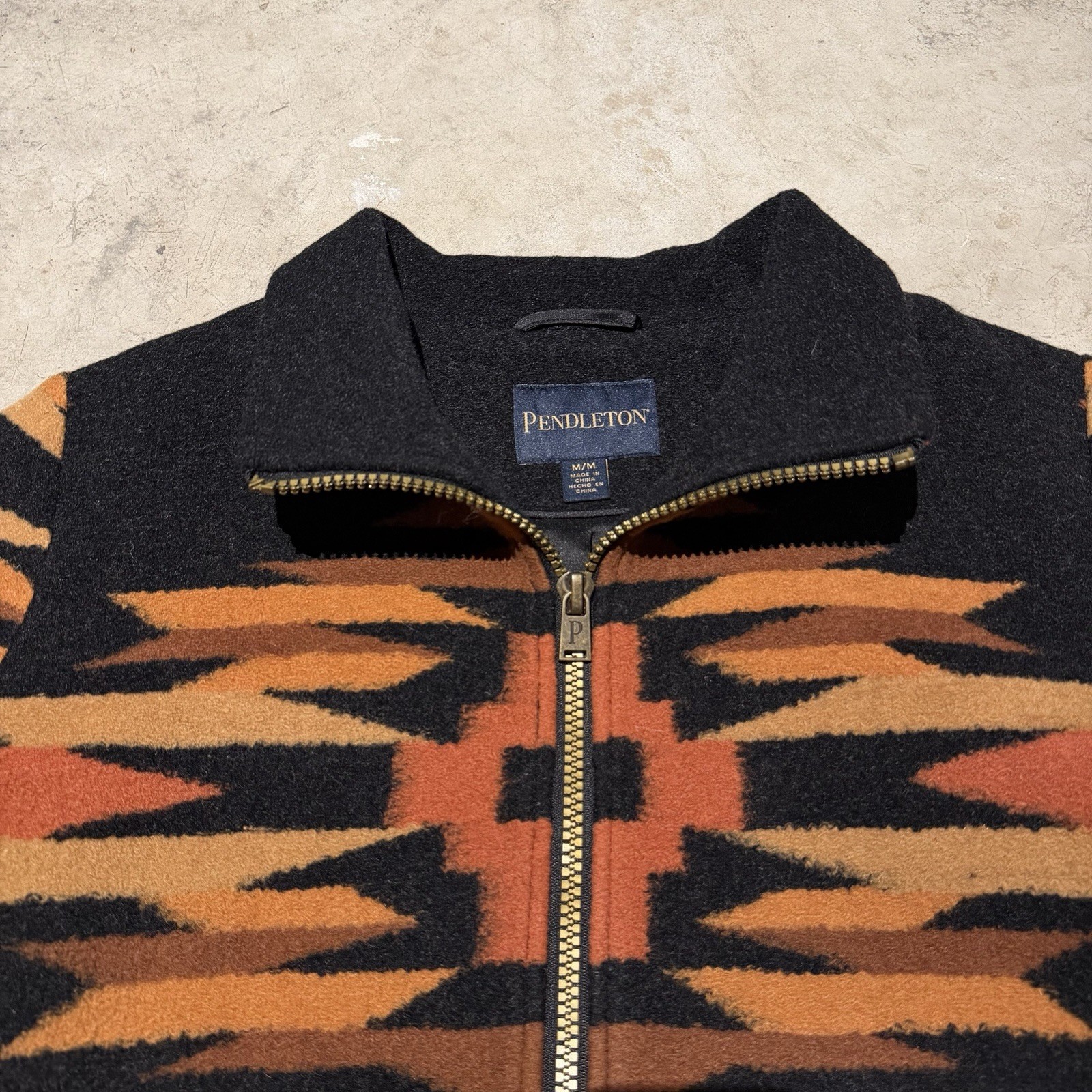 Pendleton Southwestern Pattern Zip Jacket Black O… - image 5
