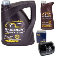 MotoröL Set Mannol 5W30 API SN 6 Liter + ÖLfilter FüR Mazda 3 MPS Turbo 260 PS