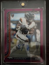 2025 Topps Chrome Football RJ HARVEY Pink /399 Rookie Auto 🔥 RC Broncos