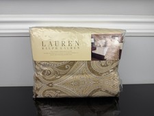 Ralph Lauren Desert Spa Paisley Duvet / Comforter Cover Tan Beige QUEEN