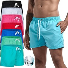 Lightweight Quick Dry Men's Swim Trunks Mesh Lining Side Pockets Beach Shorts