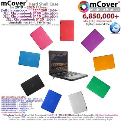 NEW mCover  Case for 11.6'' Dell Chromebook 3100 3110 3120 Clamshell Education