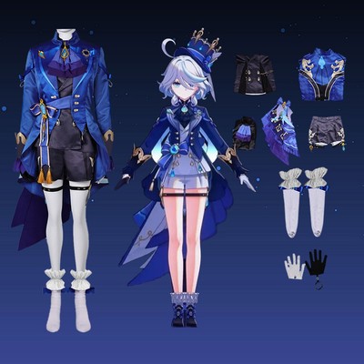 Game Genshin Impact Focalors Furina Costume Cosplay Outfits Party Book Week Coat