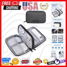 Electronics Travel Organizer for Cords, Zipper Pouch, Black