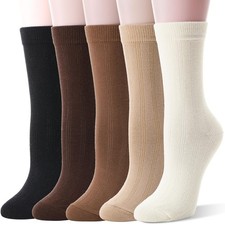 Thin Merino Wool Boot Socks for Women Warm Winter Cozy Comfy Work Socks 5 Pai...