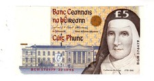Ireland IRELAND 5 Pound Banknote 22/10/1996 P75 DUBLIN NEW UNC