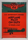 Vintage Phillips 66 Airplane Pilot On Duty Aviation Porcelain Metal Sign