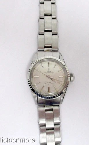 VINTAGE TUDOR OYSTER PRINCESS WATCH 7599/4 LDS SS RIVET OYSTER BAND SILVER DIAL