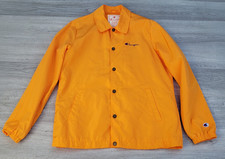 Champion Coaches Jacket Medium Orange Snap Fr...