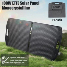 LINEBA 100W Portable Solar Panel Kit IP65 for Power Station Outdoor RV Camping