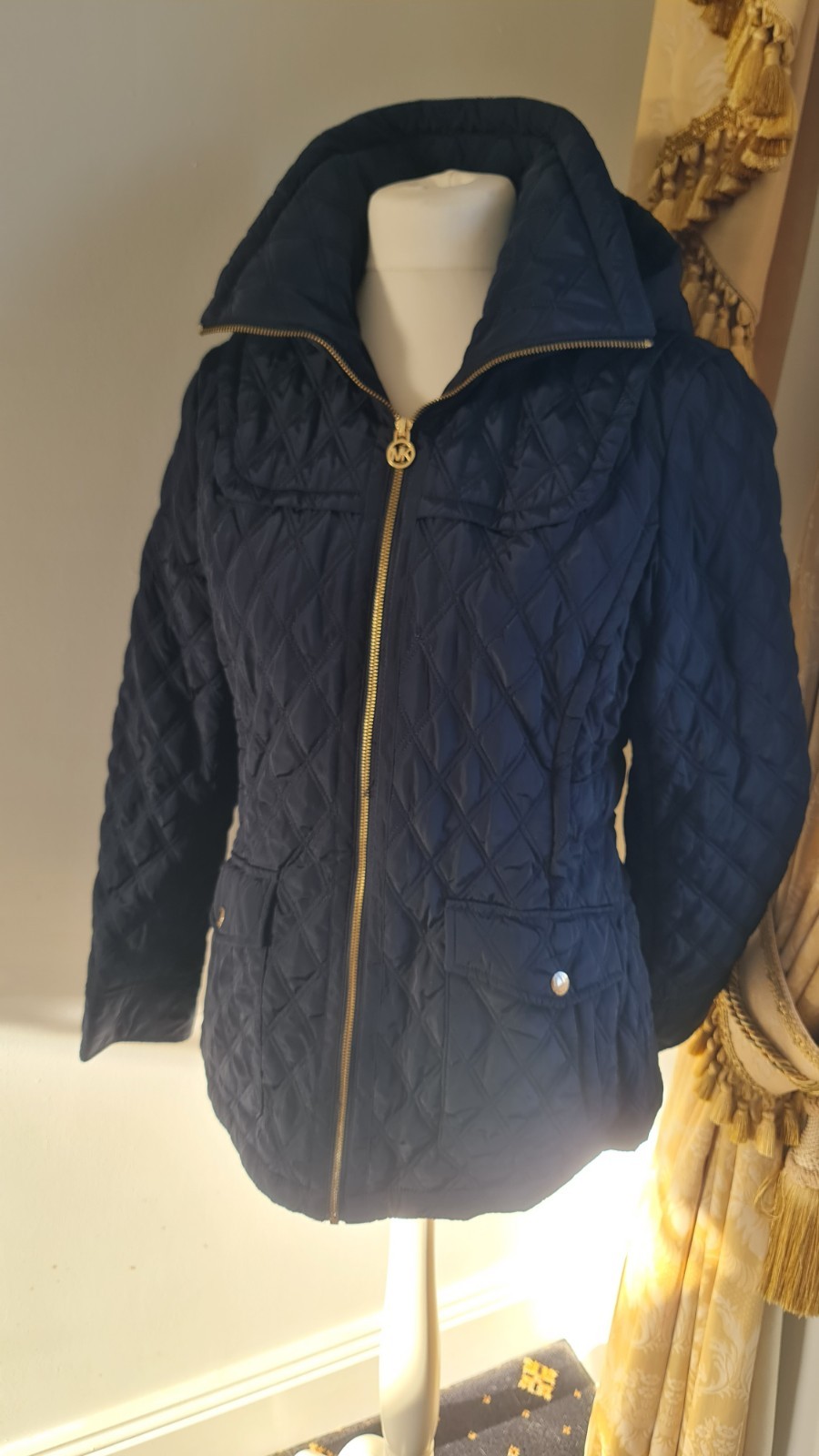 Michael Kors Ladies Quilted Jacket BNWOT Navy Size L
