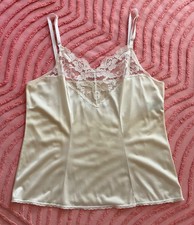 VINTAGE VASSARETTE CAMI CAMISOLE CHEMISE ECRU BEGE ALL NYLON NO SIZE