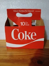 1970s-1980s Coca-Cola 10 fl Oz 6 Pack Box Great For A Replacment (Water Damage)