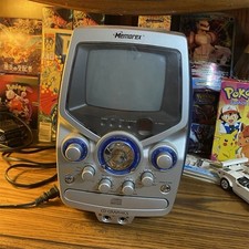 Memorex All-in-one Karaoke System CD Graphics Monitor Echo Balance Silver Blue